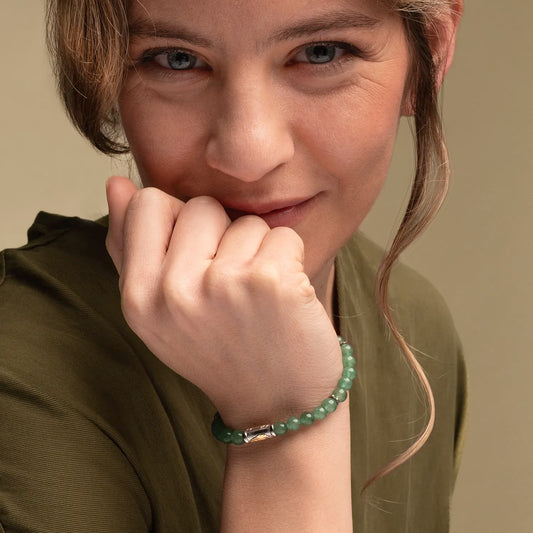 OUR LADY OF GRACE BRACELET - AVENTURINE AND SILVER
