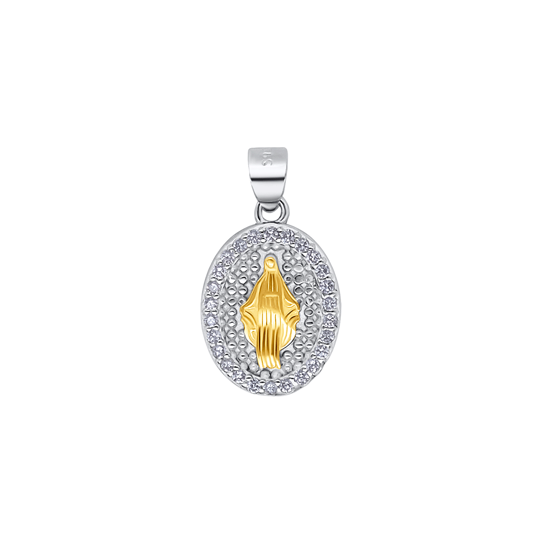 OUR LADY OF GRACE - PENDANT - BICOLOR SILVER