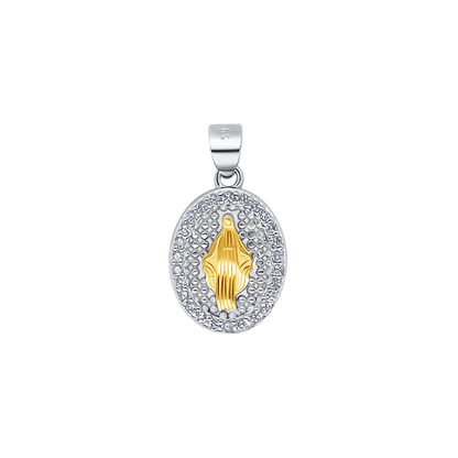 OUR LADY OF GRACE - PENDANT - BICOLOR SILVER