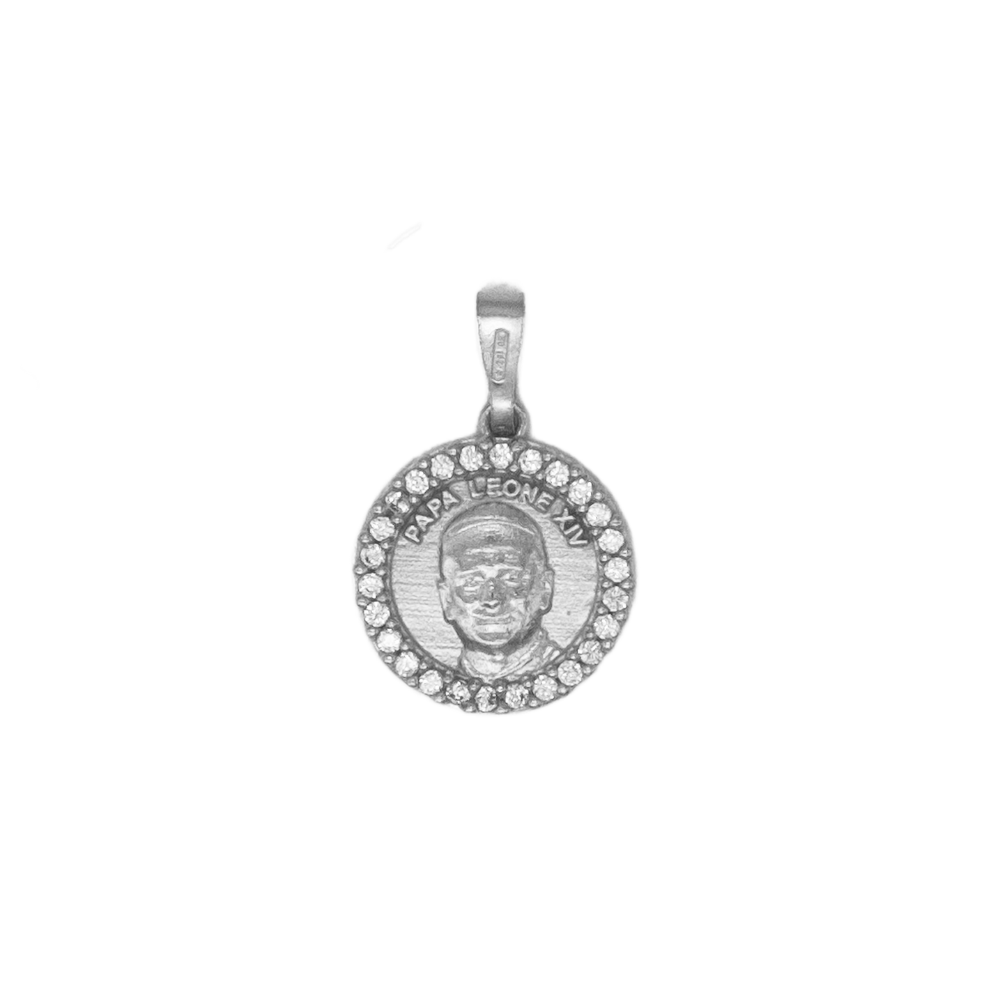 POPE LEO XIV - MEDAL - SILVER AND ZIRCONIA