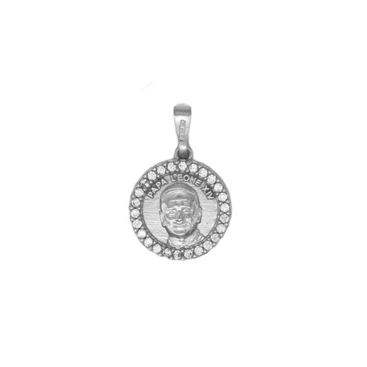 POPE LEO XIV - MEDAL - SILVER AND ZIRCONIA