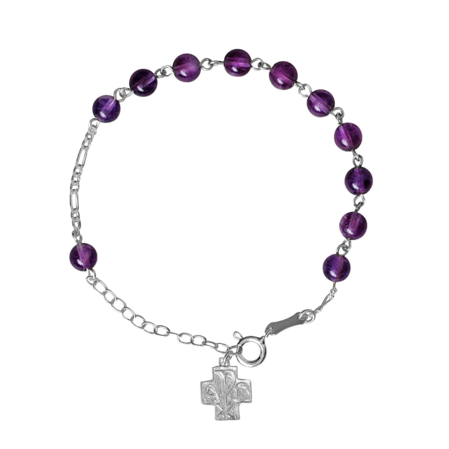 ROZENKRANS ARMBAND AMETHYST - ZILVER