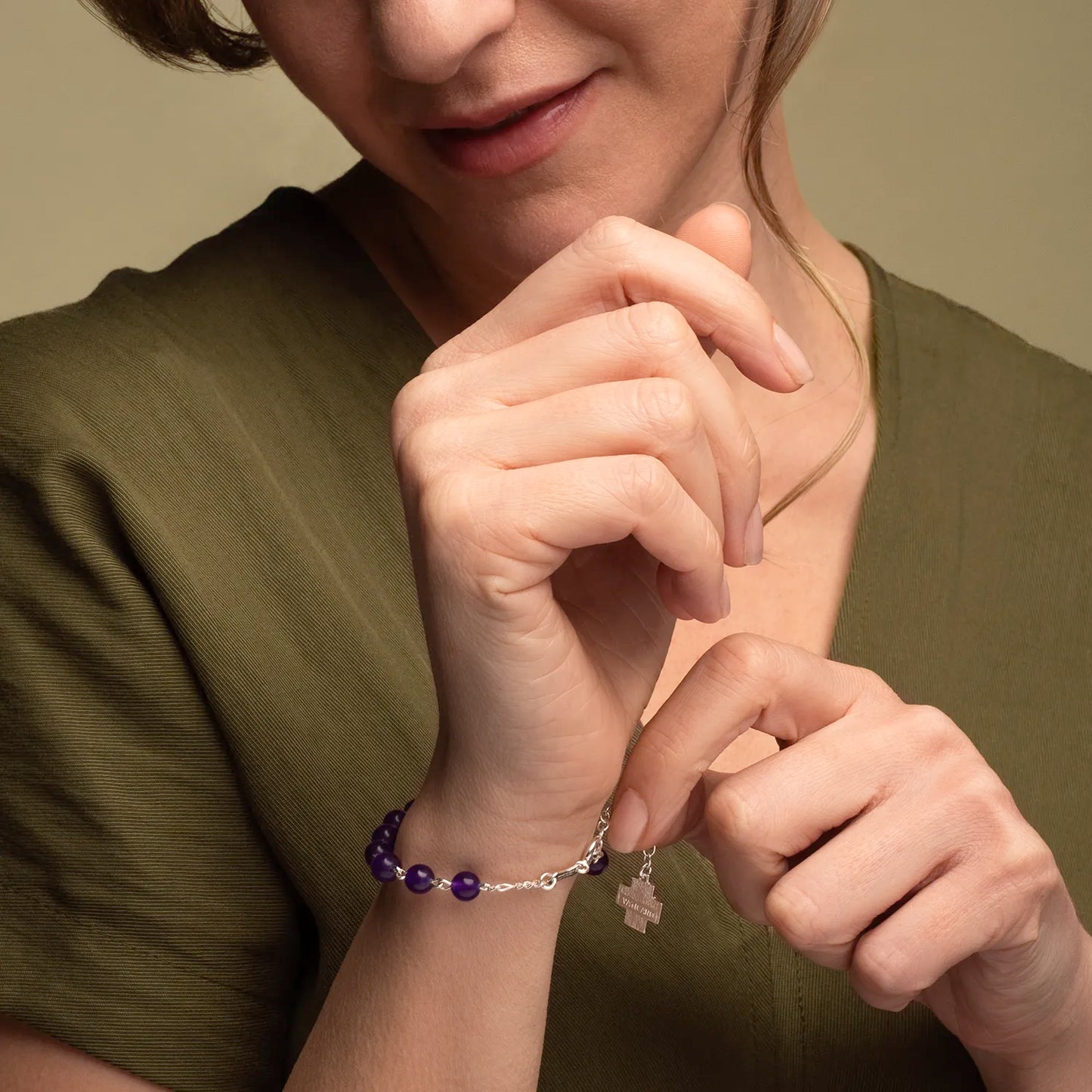ROZENKRANS ARMBAND AMETHYST - ZILVER