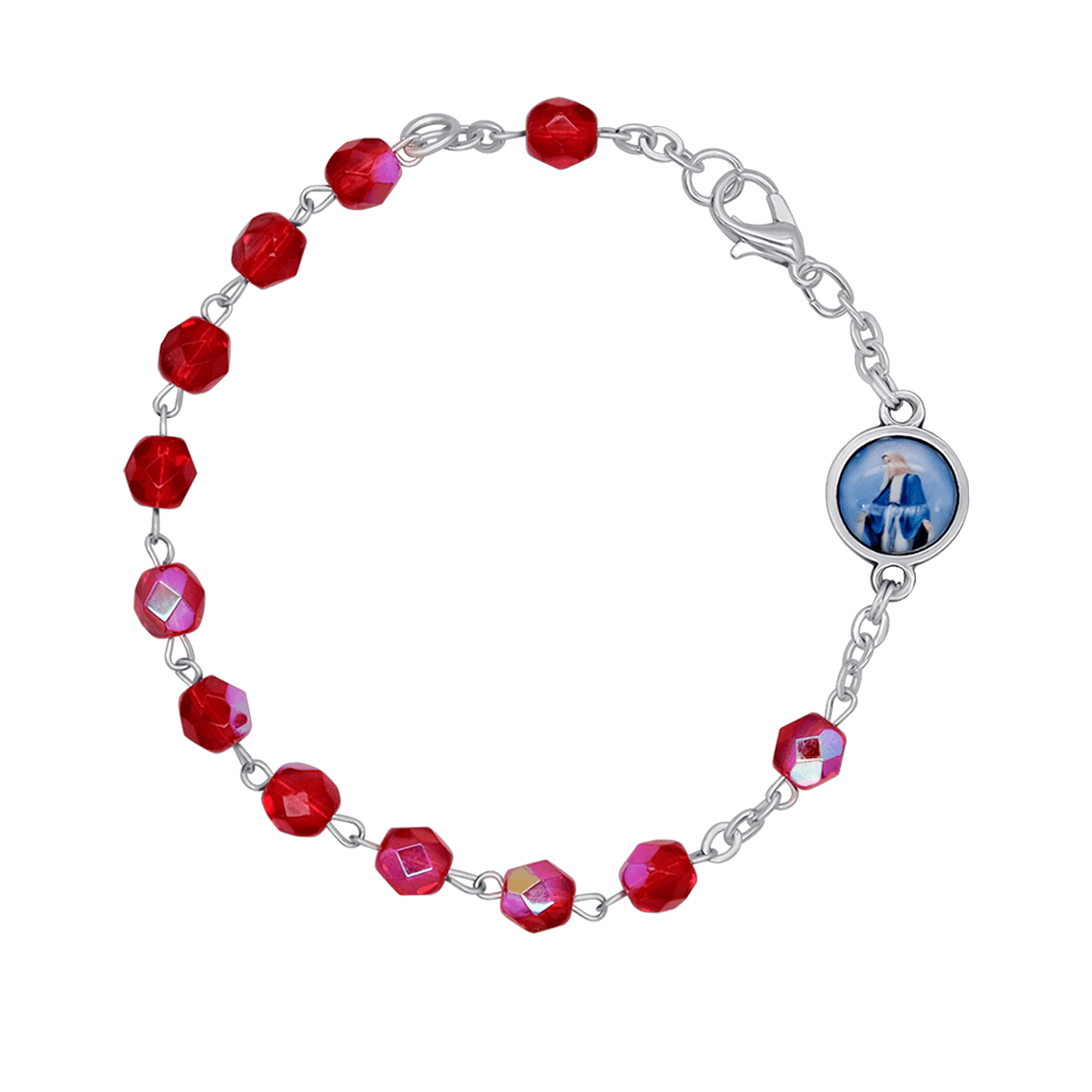 CRYSTAL ROSARY BRACELET - METAL