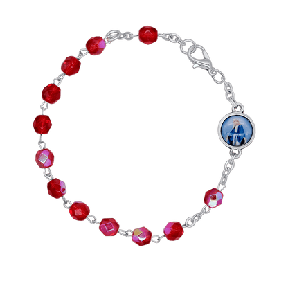 CRYSTAL ROSARY BRACELET - METAL