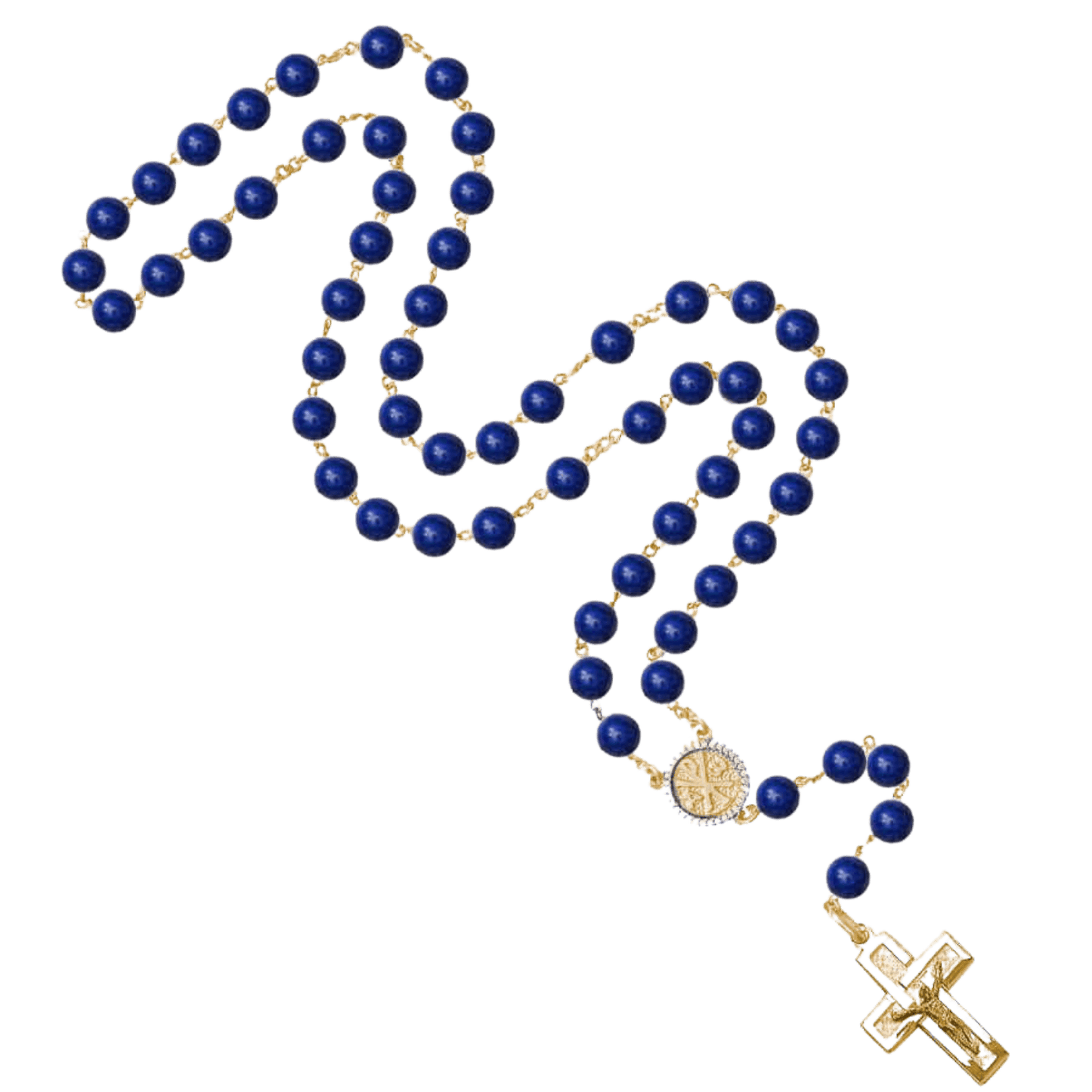 LAPIS LAZULI BEADS - ROSARY - VERMEIL SILVER