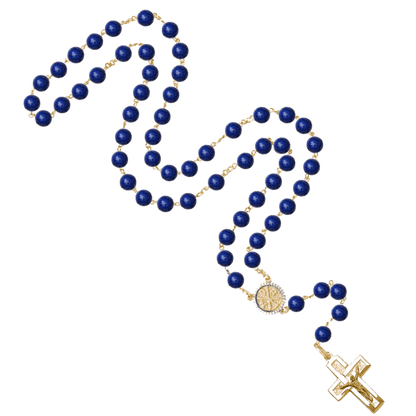 LAPIS LAZULI BEADS - ROSARY - VERMEIL SILVER