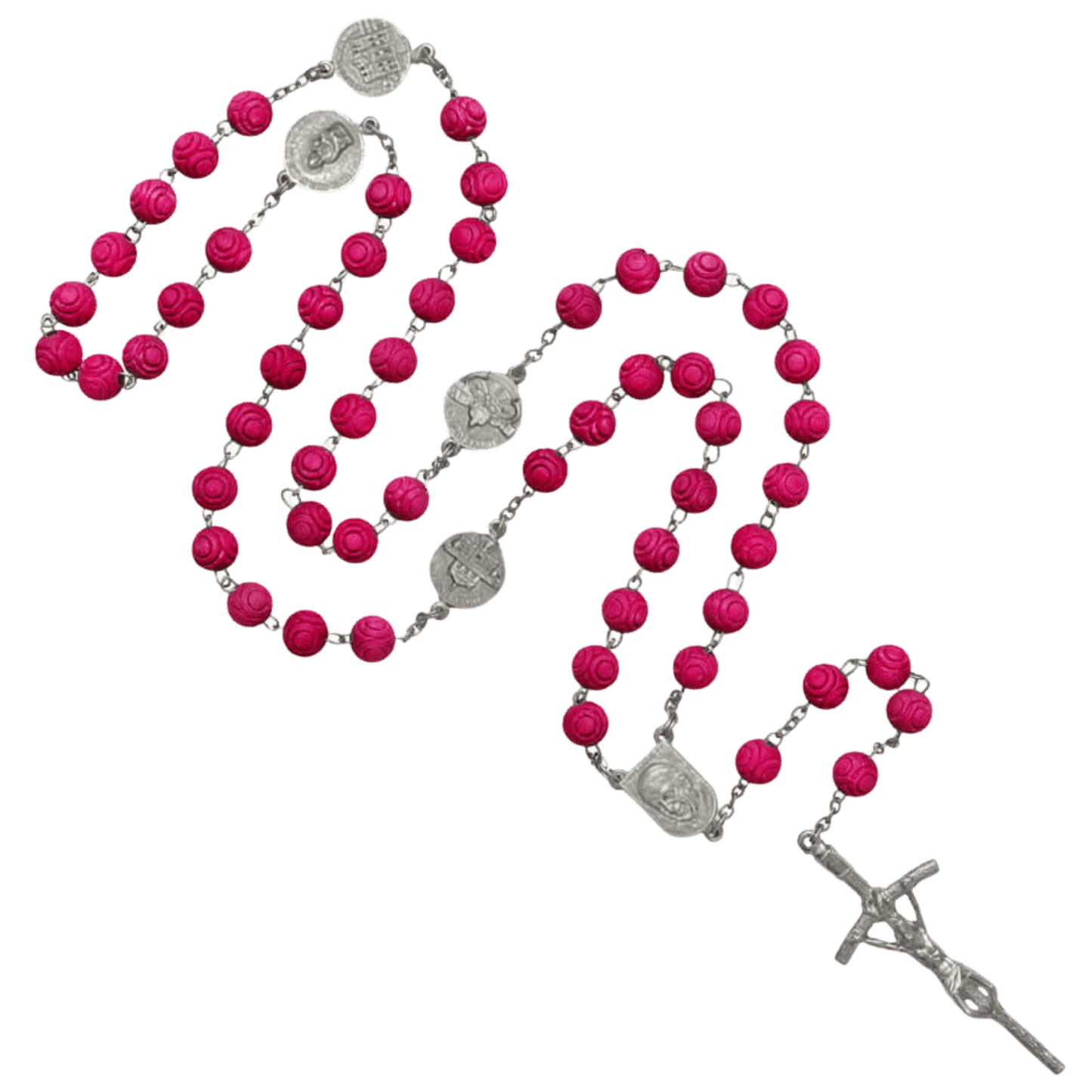 SCENTED ROSE PETAL ROSARY- METAL