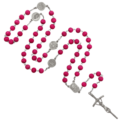 SCENTED ROSE PETAL ROSARY- METAL