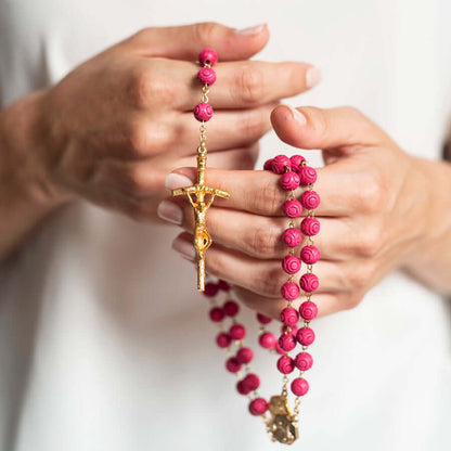SCENTED ROSE PETAL ROSARY - METAL