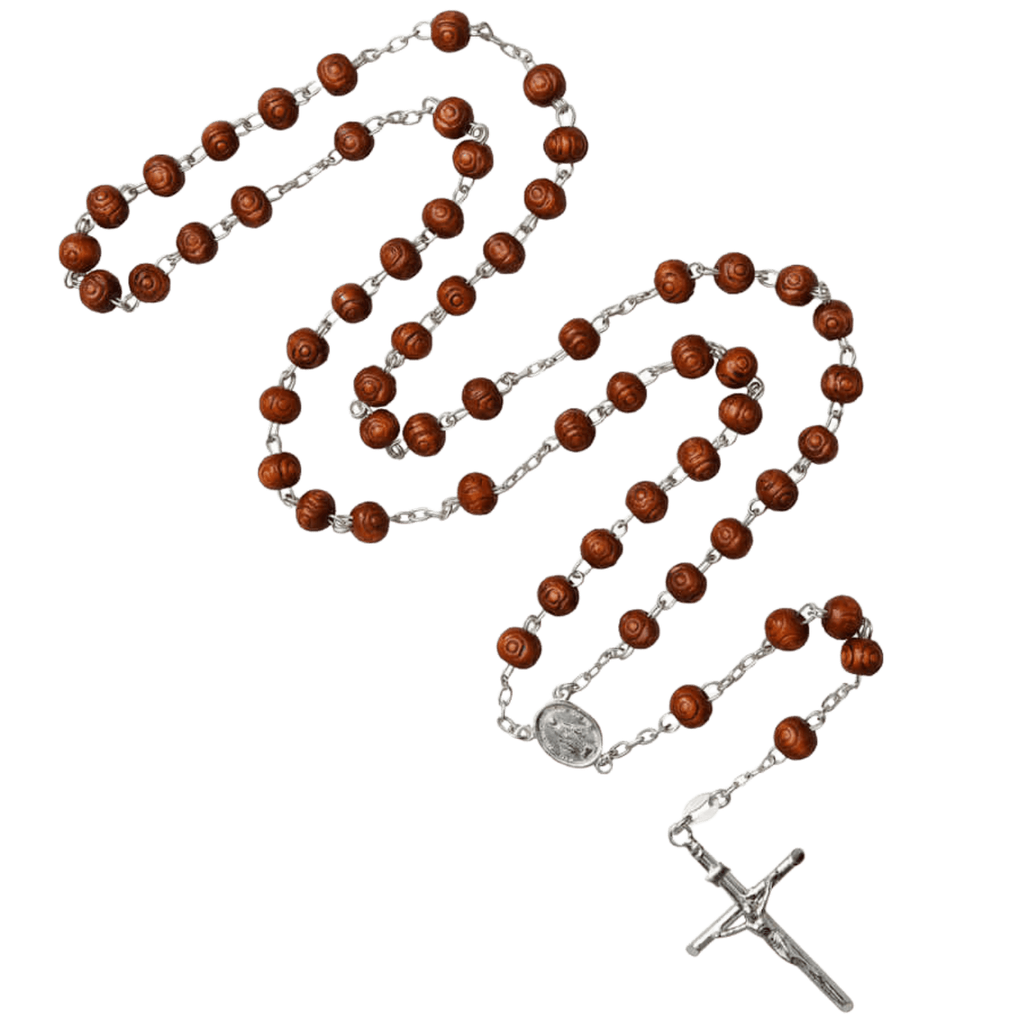 ROSEWOOD KRALEN ROZENKRANS - ZILVER