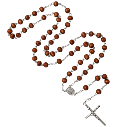 ROSEWOOD KRALEN ROZENKRANS - ZILVER