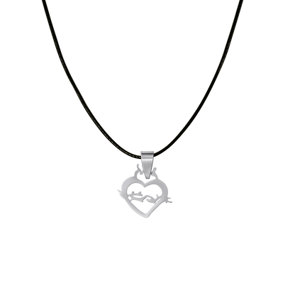 SACRED HEART OF JESUS KETTING - RUBBER CORD EN STEEL