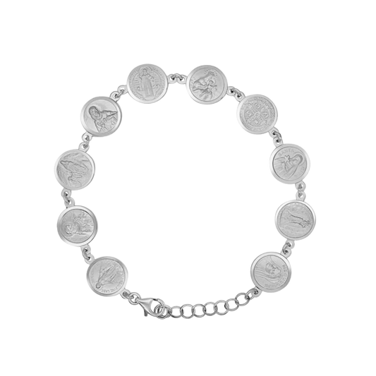 CATHOLIC MEDAILLES ARMBAND - ZILVER