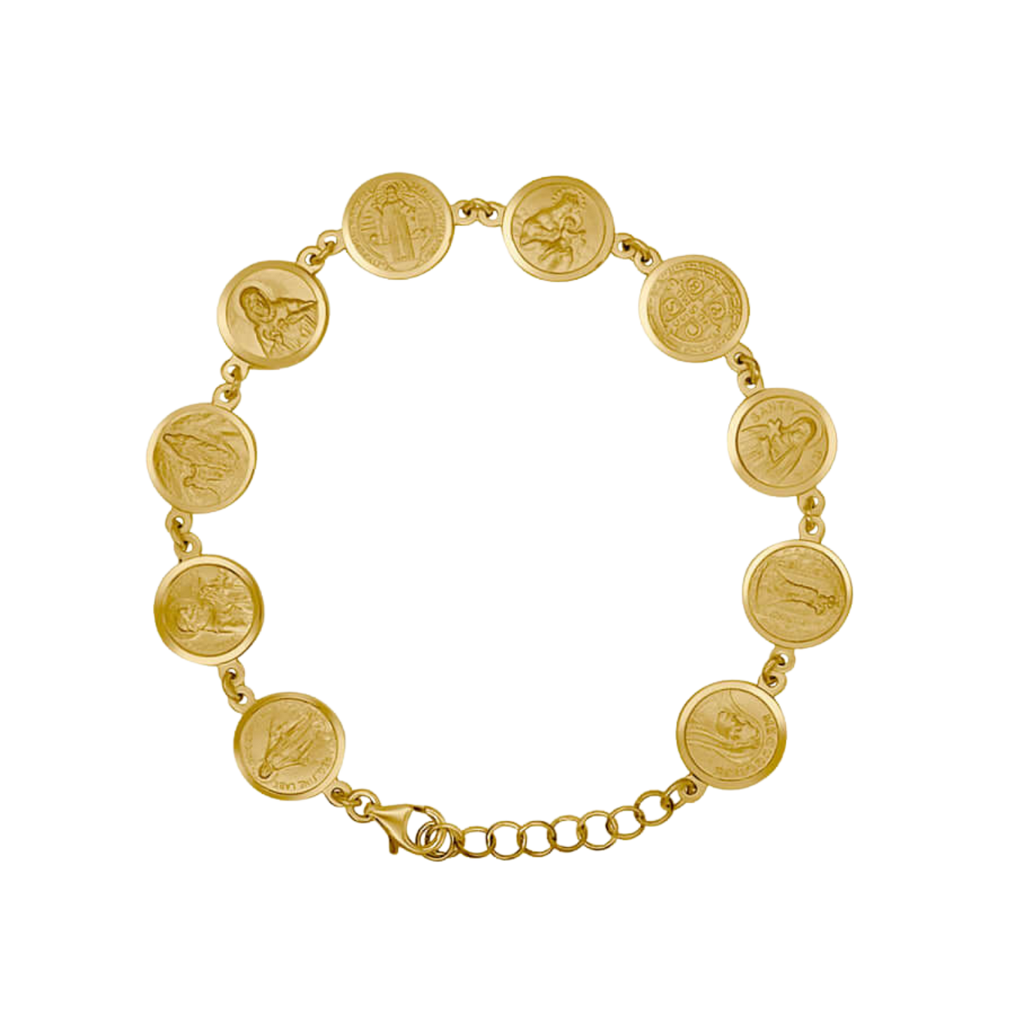 CATHOLIC MEDAILLES ARMBAND - GOUDEN ZILVER