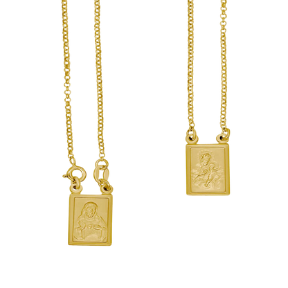 SCAPULAR KETTING -  GOUDEN ZILVER