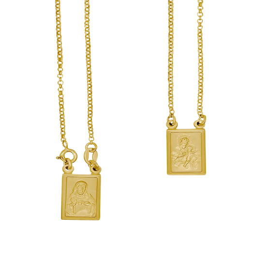 SCAPULAR NECKLACE -  GOLDEN SILVER