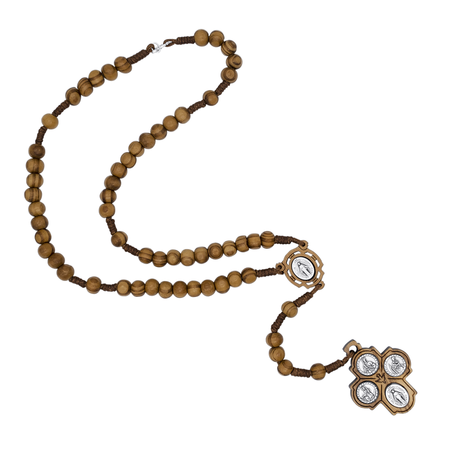SCAPULAR ROSARY - WOOD AND ROPE