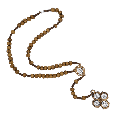 SCAPULAR ROSARY - WOOD AND ROPE