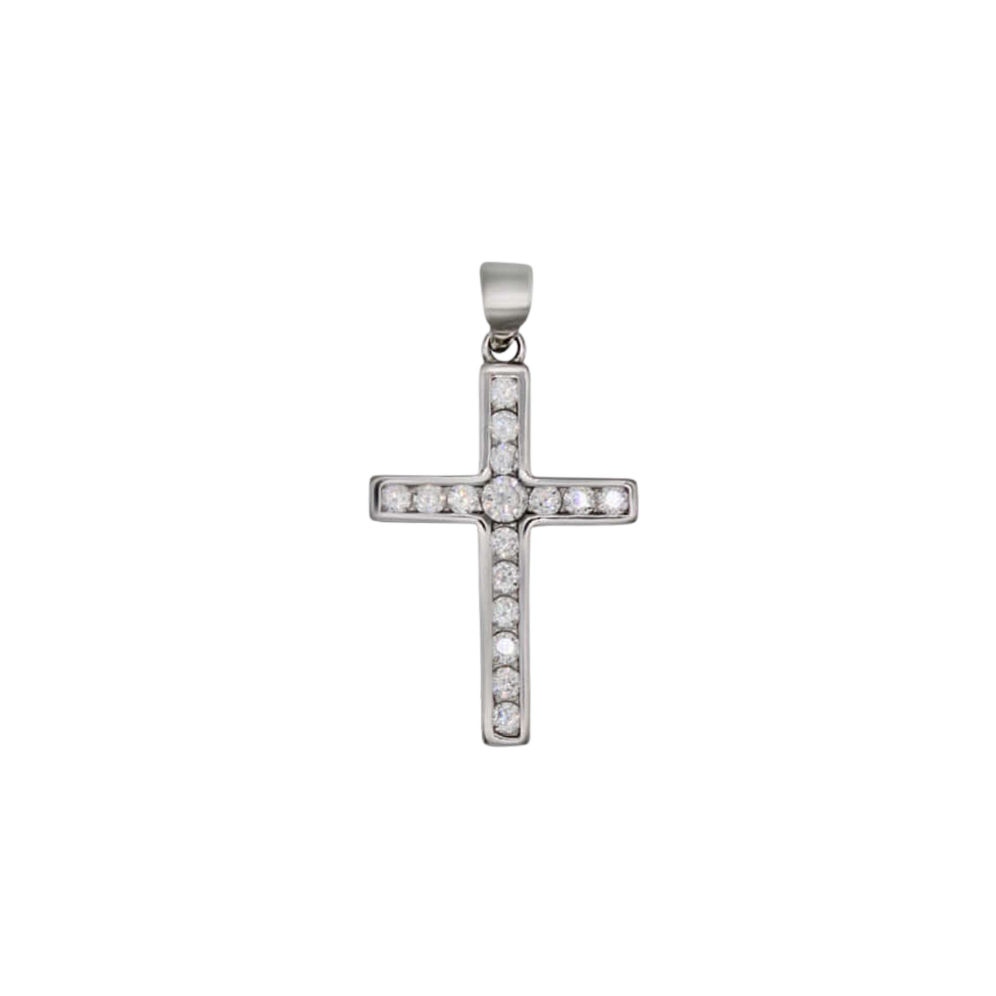 CROSS PENDANT - SILVER AND ZIRCONIA