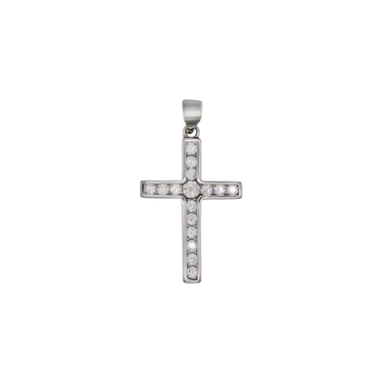 CROSS PENDANT - SILVER AND ZIRCONIA