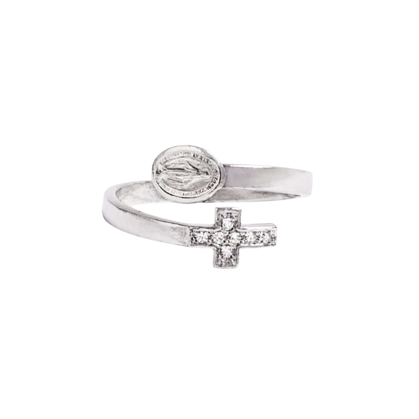 MIRACULOUS AND CROSS - RING - SILVER