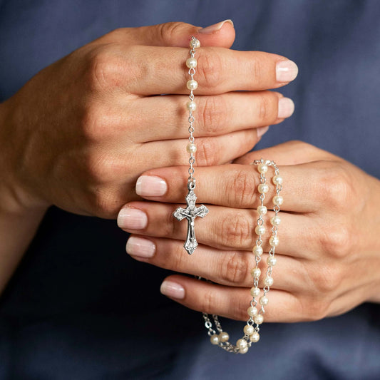 PEARL ROSARY - METAL