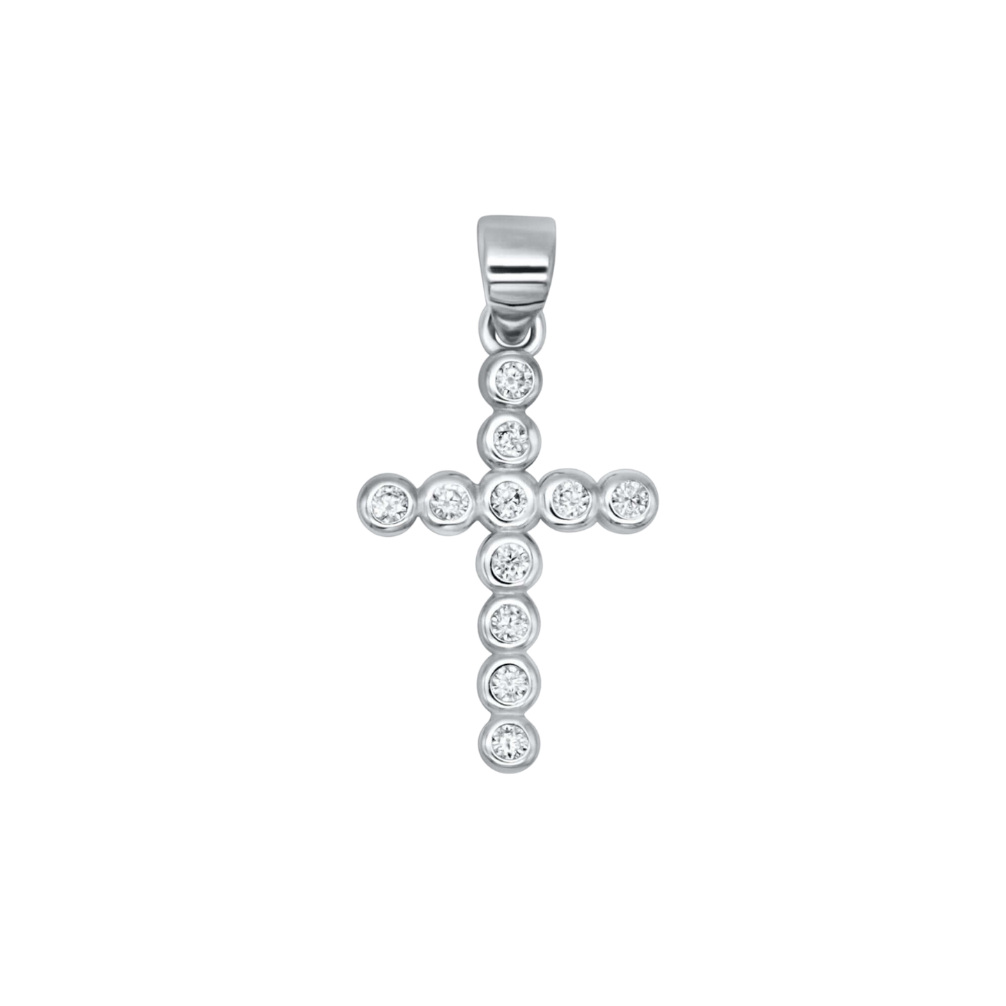 CROSS PENDANT - SILVER AND ZIRCONIA
