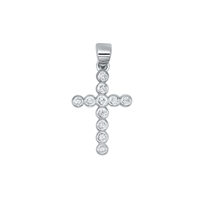 CROSS PENDANT - SILVER AND ZIRCONIA