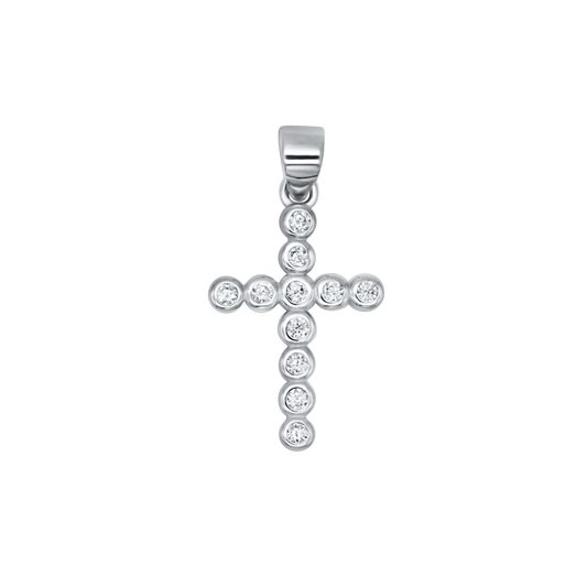 KRUIS HANGER - ZILVER EN ZIRKONIA