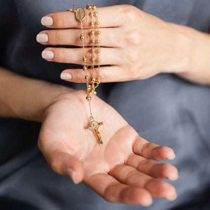 ST BENEDICT ROSARY - GOLD