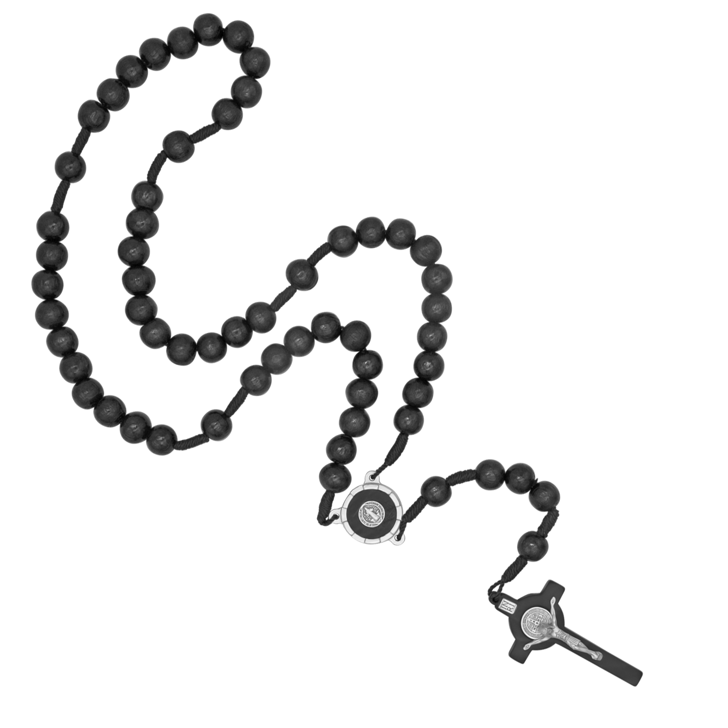 ST BENEDICT - LARGE ROSARY BLACK BEADS