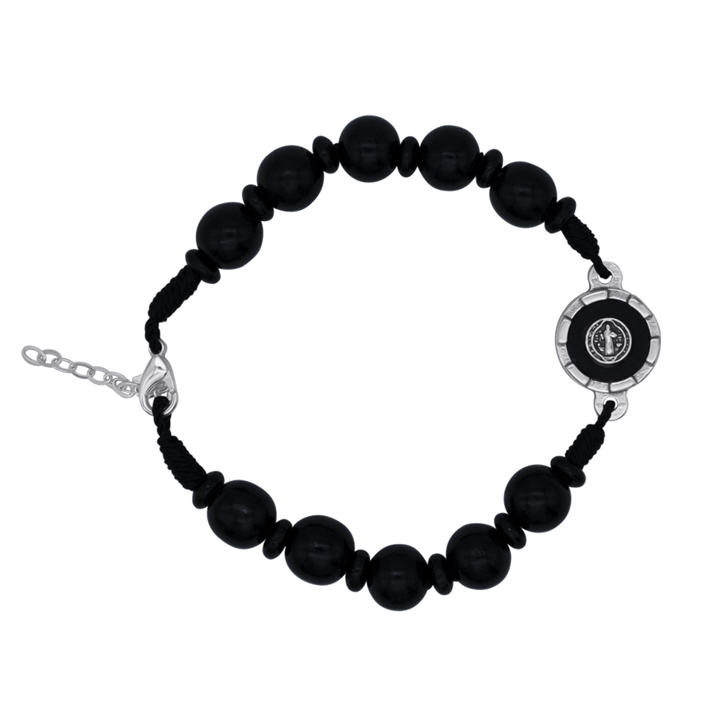 ST BENEDICT - LARGE ROSARY BRACELET - BLACK