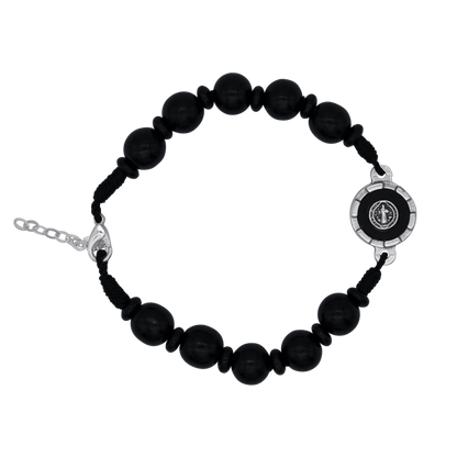 ST BENEDICT - LARGE ROSARY BRACELET - BLACK