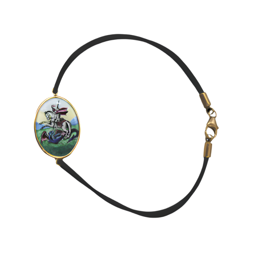 ST GEORGE ARMBAND - PAINTED CERAMIC EN GOUD