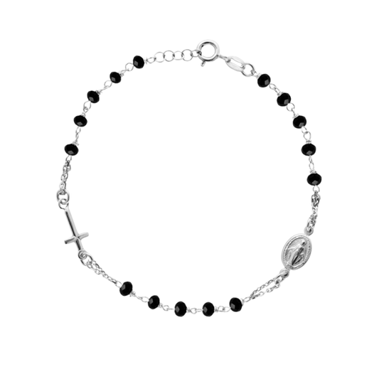 MIRACULOUS MEDAL AND CROSS - BRACELET - SILVER
