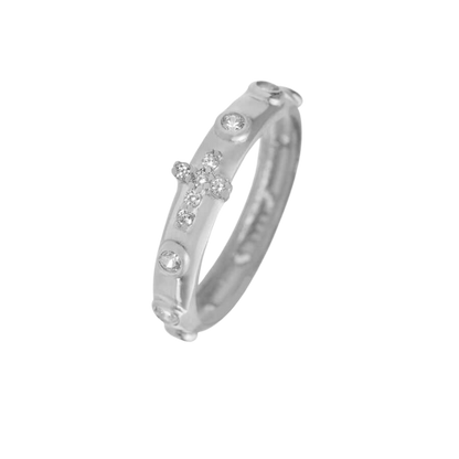 ROZENKRANS RING - ZILVER - ZIRKONIA