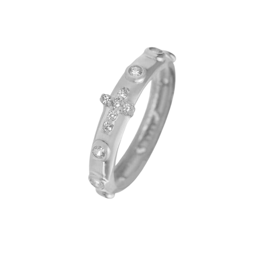 ROSARY RING - SILVER - ZIRCONIA