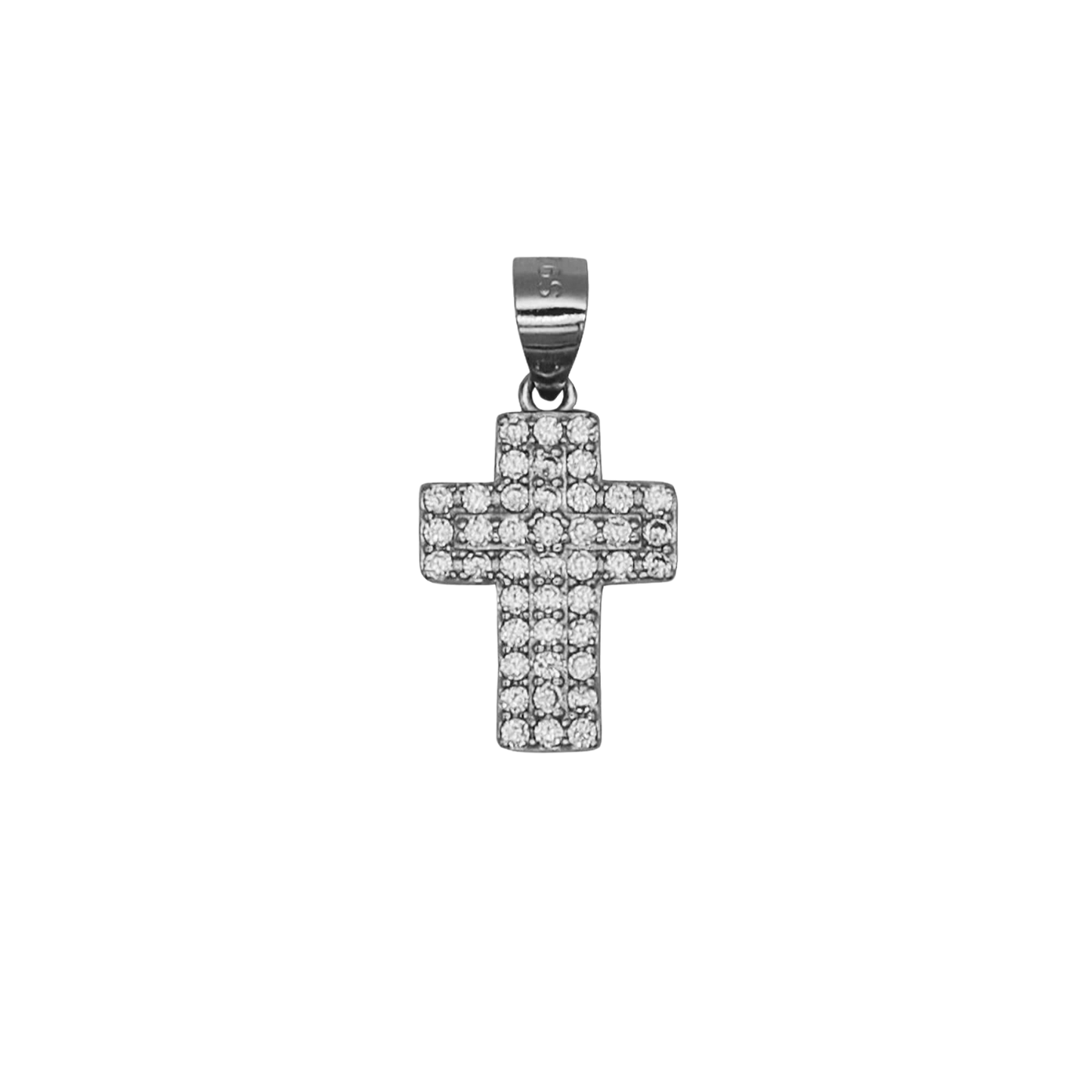 CROSS PENDANT - SILVER AND PAVÉ