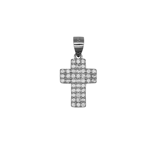 KRUIS HANGER - ZILVER EN PAVÉ