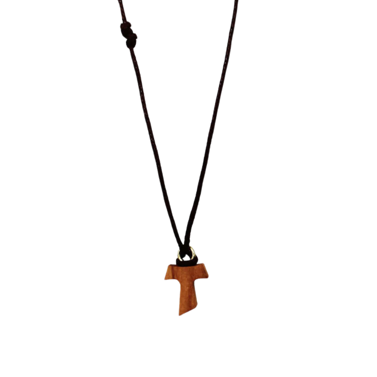 TAU CROSS NECKLACE - ROPE AND WOOD