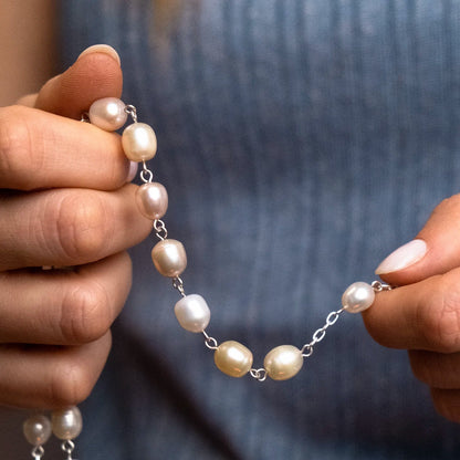 THREE-TONE PEARL ROZENKRANS - ZILVER