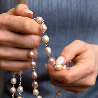 THREE-TONE PEARL ROZENKRANS - ZILVER