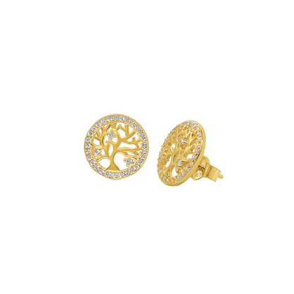 TREE OF LIFE - EARRINGS - VERMEIL ZILVER EN ZIRKONIA