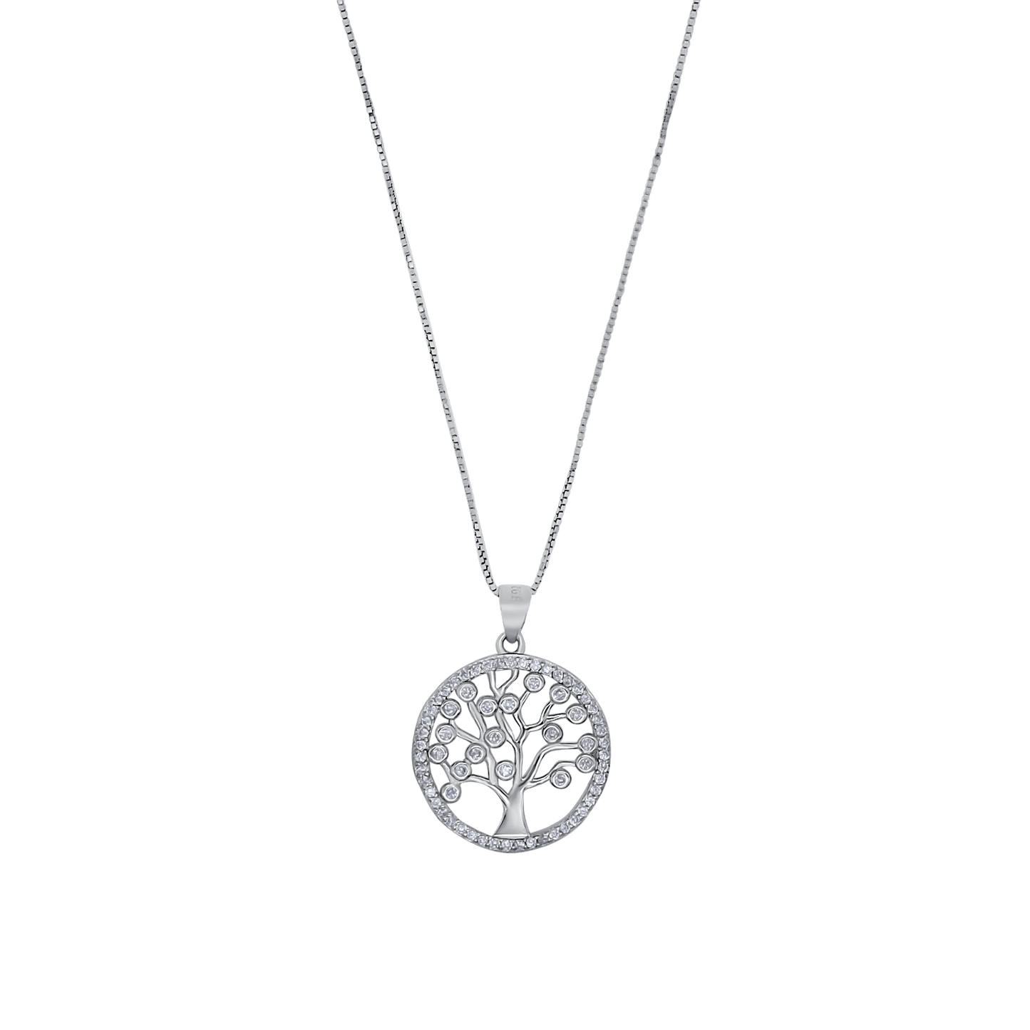 TREE OF LIFE KETTING - ZILVER - ZIRKONIA