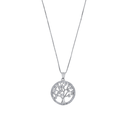 TREE OF LIFE KETTING - ZILVER - ZIRKONIA