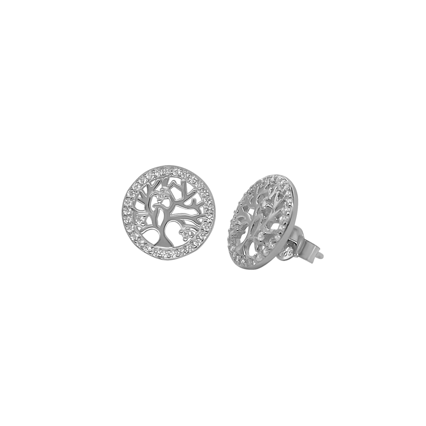 TREE OF LIFE - EARRINGS - ZILVER EN ZIRKONIA