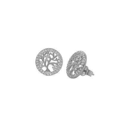 TREE OF LIFE - EARRINGS - ZILVER EN ZIRKONIA