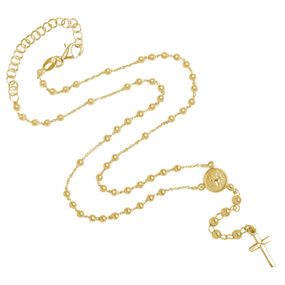 BABY ROSARY NECKLACE - VERMEIL SILVER