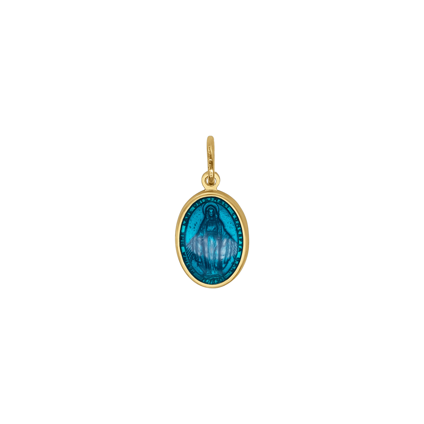 BLUE  MIRACULOUS MEDAL - VERMEIL SILVER